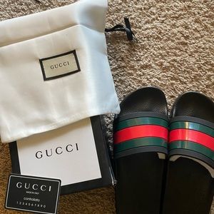 New Authentic Web Gucci Slides